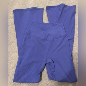 BuffBunny Periwinkle Cross waisted Flare Leggings